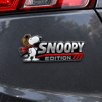 Snoopy Silver Sprint Edition Car Emblem Badge
