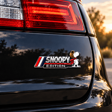 Snoopy Tricolor Roadster Aviator Car Emblem Badge