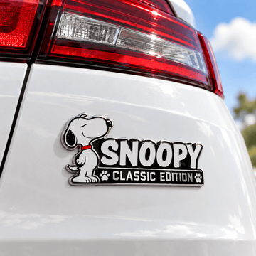 Snoopy Silver Pawprint Edition Car Emblem Badge