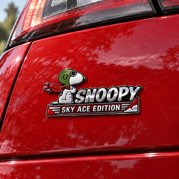 Snoopy Vintage Skybound Edition Car Emblem Badge