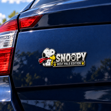 Snoopy & Woodstock Golden Hug Edition Car Emblem Badge