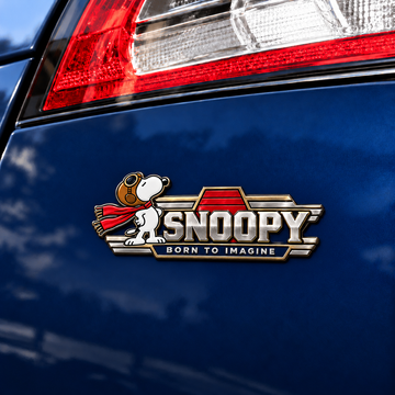 Snoopy Born to Imagine Dreamcrest Car Emblem Badge