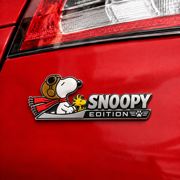 Snoopy & Woodstock Together We Soar Aviator Car Emblem Badge
