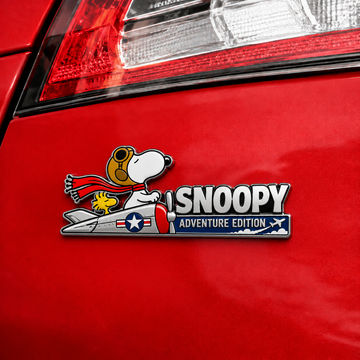 Snoopy & Woodstock Airbound Adventure Car Emblem Badge