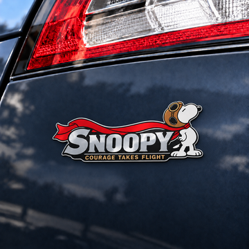 Snoopy Courage Takes Flight Aviator Car Emblem Badge