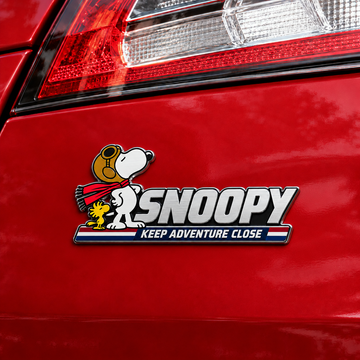 Snoopy & Woodstock Keep Adventure Close Edition Car Emblem Badge