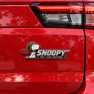 Snoopy Crimson Wing Aviator Edition Car Emblem Badge