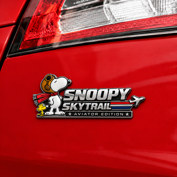 Snoopy & Woodstock Skytrail Squadron Car Emblem Badge