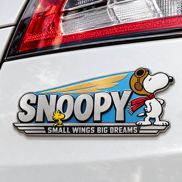 Snoopy & Woodstock Goldenwing Dreams Car Emblem Badge