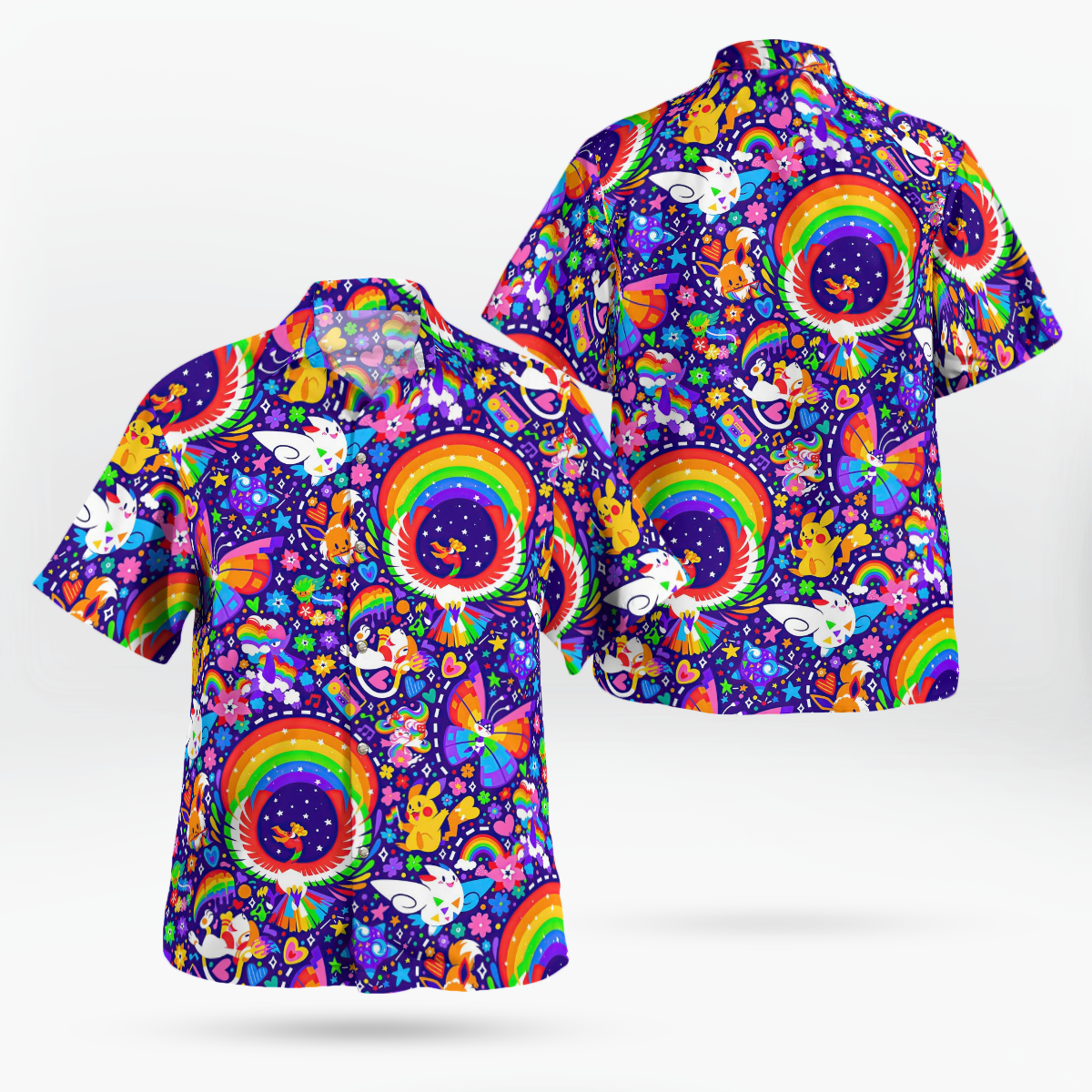 Multicolor Pokemon Hawaiian Shirt – Moonbestprint