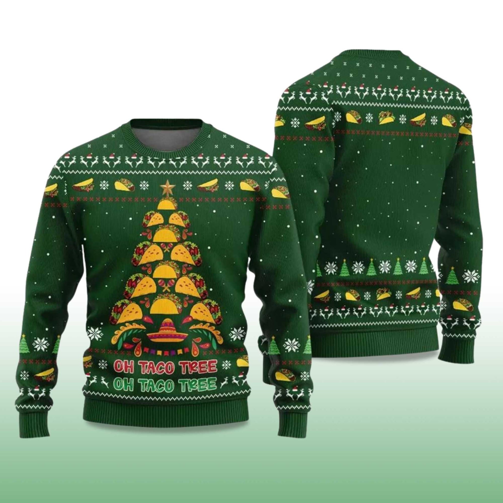 2026 Oh Taco Tree Ugly Christmas Sweater Moonbestprint