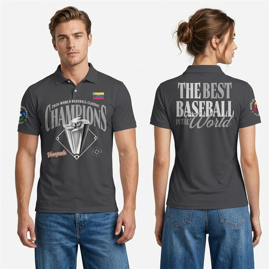 2026 Venezuela World Baseball Classic Champions Locker Room The Best Baseball In The World Polo Shirt - Moonbestprint
