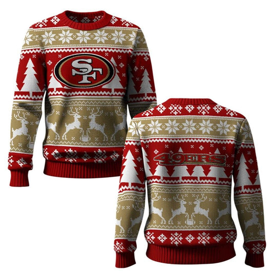 2026 49ers Reindeer Football Christmas Ugly Sweater - Moonbestprint