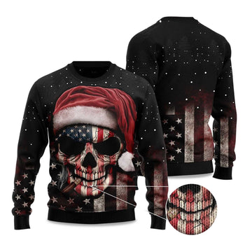 2026 Amazing Skull Christmas Ugly Christmas Sweater Moonbestprint