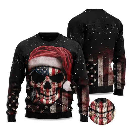 2026 Amazing Skull Christmas Ugly Christmas Sweater Moonbestprint