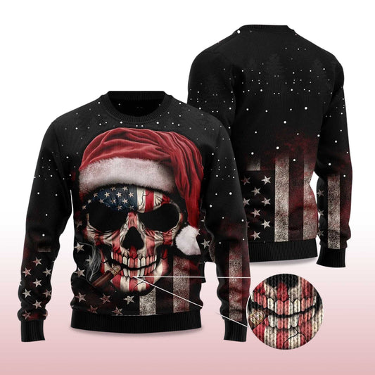 2026 Amazing Skull Christmas Ugly Christmas Sweater Moonbestprint