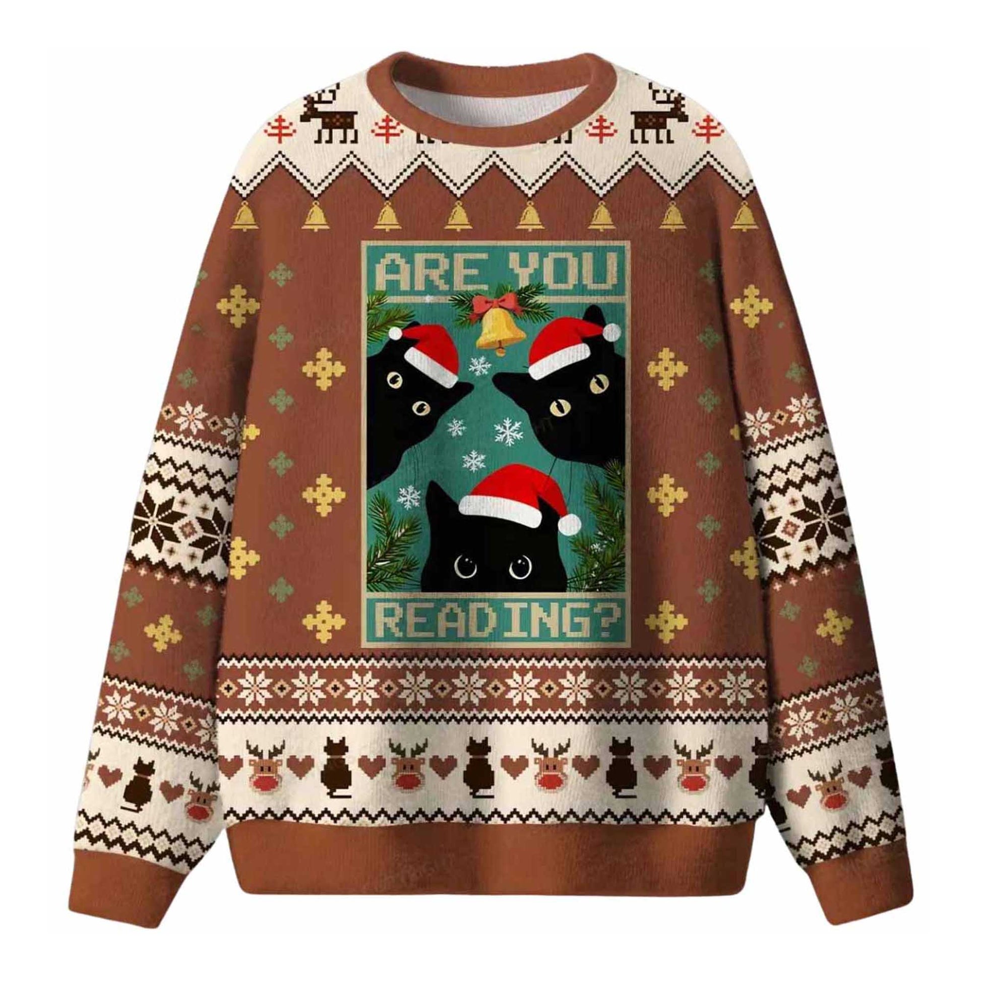 2026 Are You Reading Ugly Christmas Sweater Moonbestprint