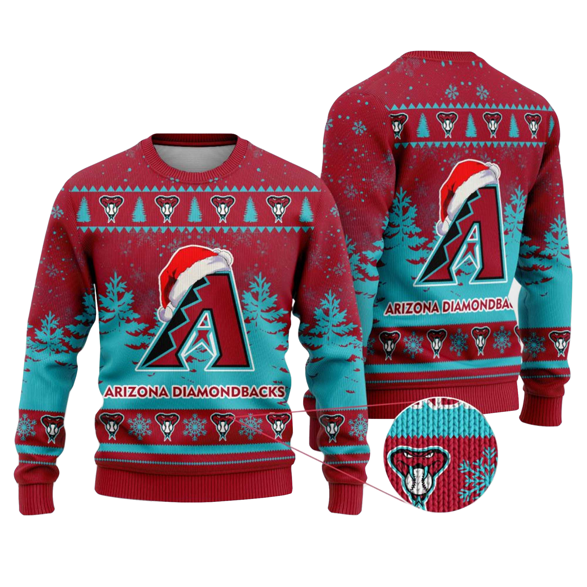2025 Arizona Diamondbacks Snowflakes Christmas Ugly Sweater – Moonbestprint