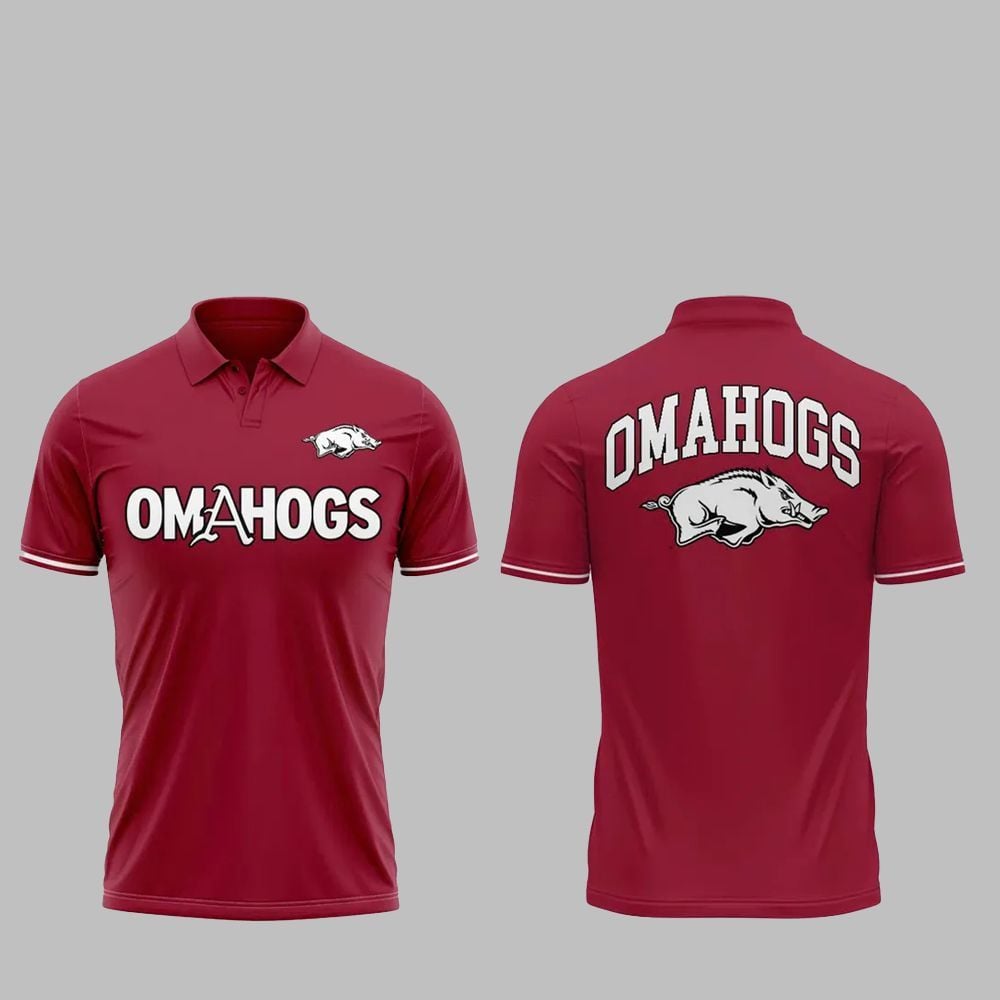 2025 Arkansas Baseball Omahogs Polo - Moonbestprint