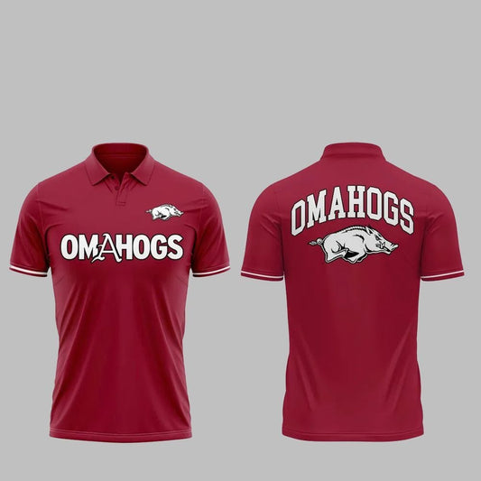 2025 Arkansas Baseball Omahogs Polo - Moonbestprint