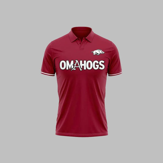 2025 Arkansas Baseball Omahogs Polo - Moonbestprint