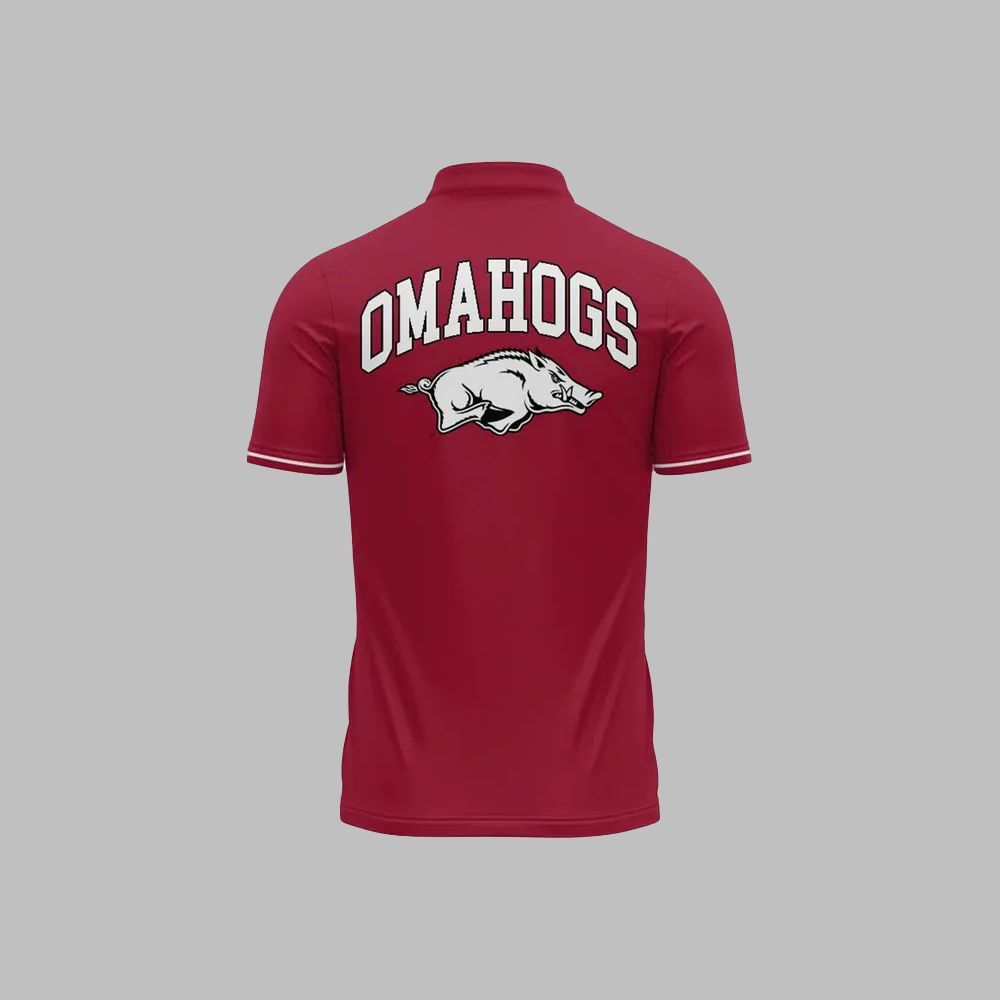 2025 Arkansas Baseball Omahogs Polo - Moonbestprint