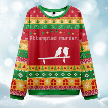 2026 Attempted Murder Ugly Christmas Sweater Moonbestprint