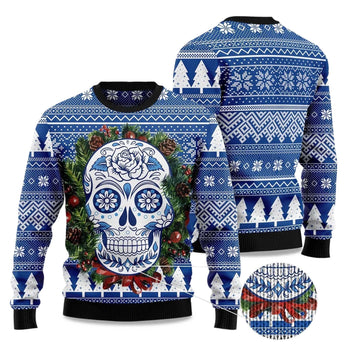 2026 Awesome Sugar Skull Ugly Christmas Sweater Moonbestprint