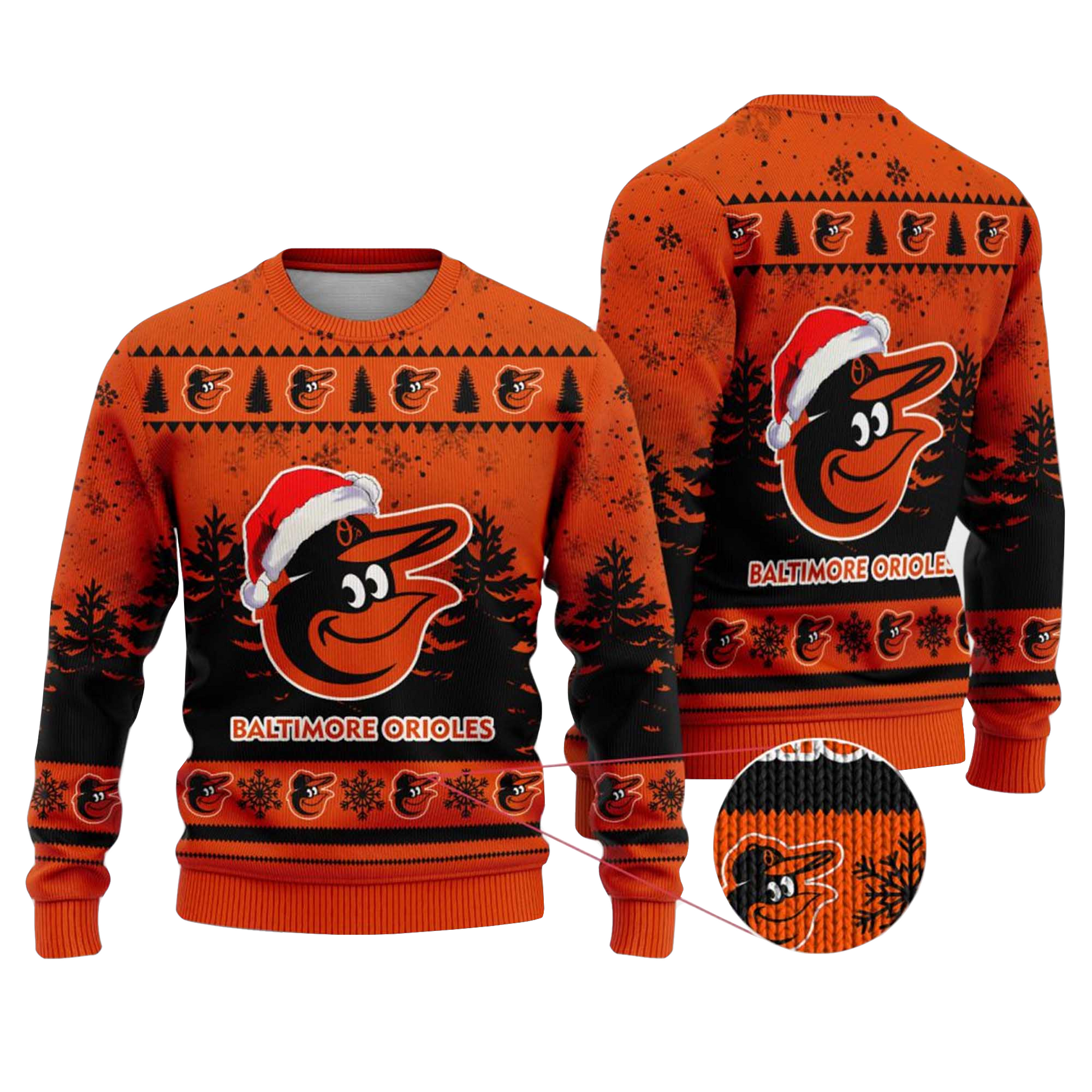 2025 Baltimore Orioles Snowflakes Christmas Ugly Sweater – Moonbestprint