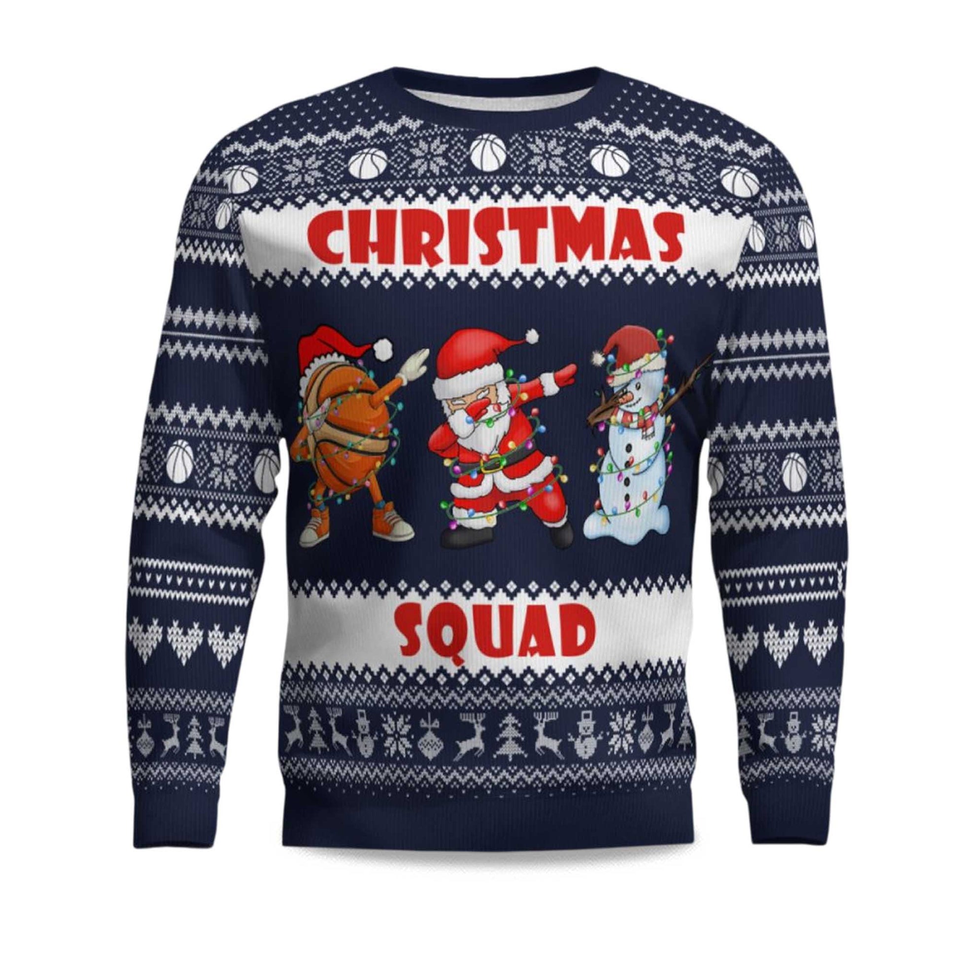 2026 Basketball Christmas Squad Ugly Christmas Sweater Moonbestprint