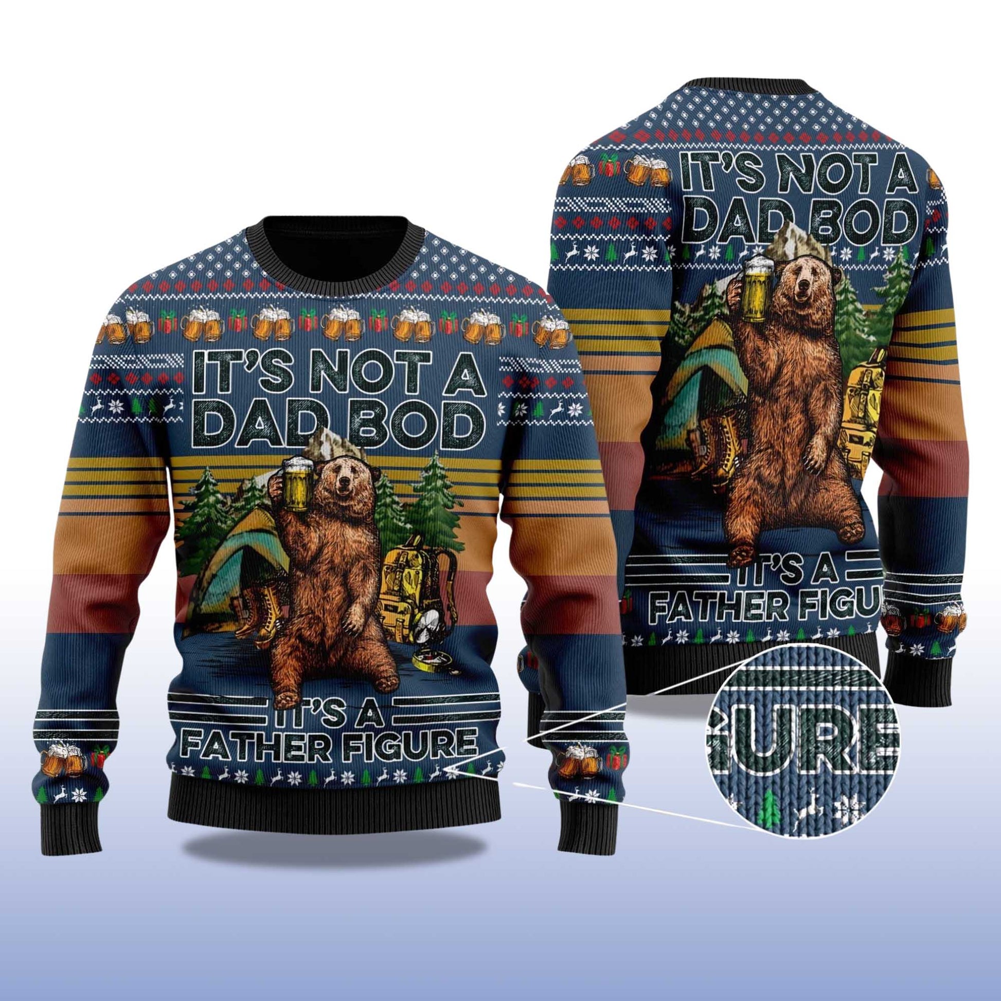 2026 Bear Drink Beer Camping Christmas Ugly Sweater Moonbestprint