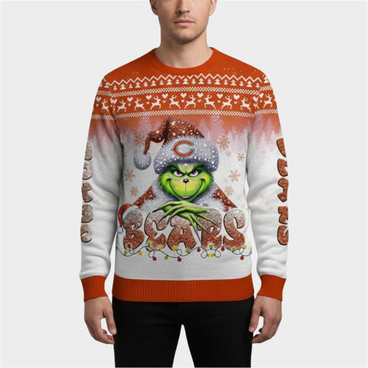 2026 Bears Grnch Season Christmas Ugly Sweater - Moonbestprint