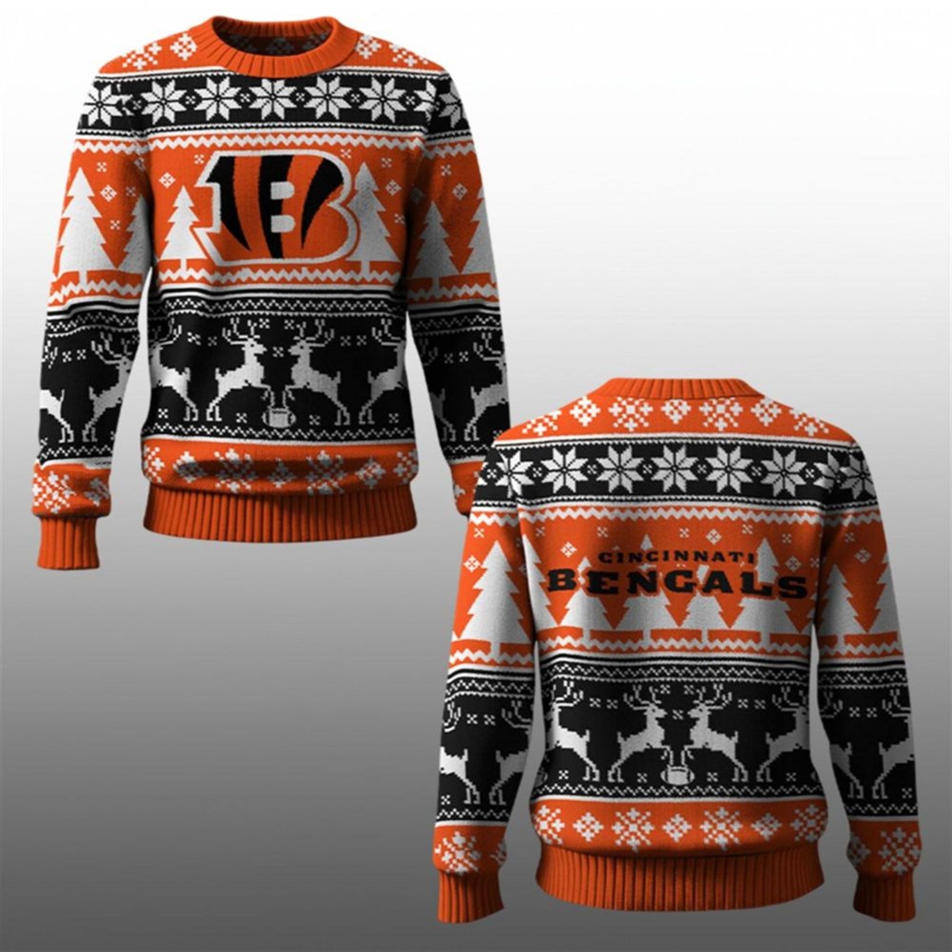 2026 Bengals Reindeer Football Christmas Ugly Sweater - Moonbestprint