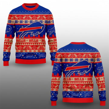 2026 Bills Holiday Touchdown Ugly Christmas Sweater - Moonbestprint
