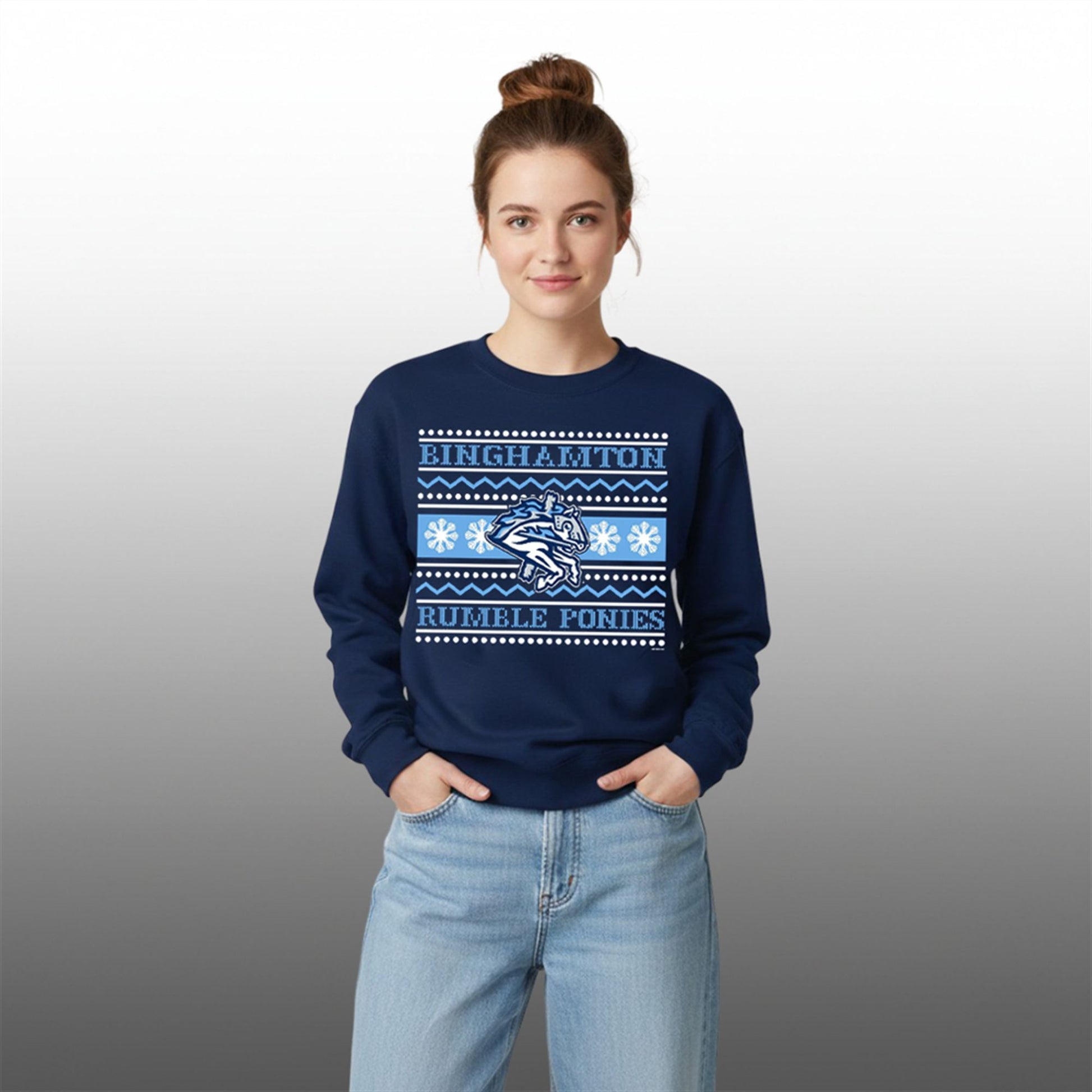 2026 Binghamton Rumble Ponies Jolly Ugly Sweater - Moonbestprint