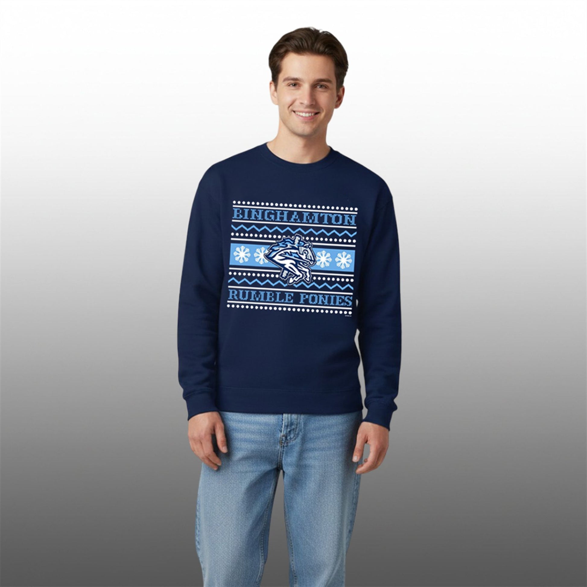 2026 Binghamton Rumble Ponies Jolly Ugly Sweater - Moonbestprint