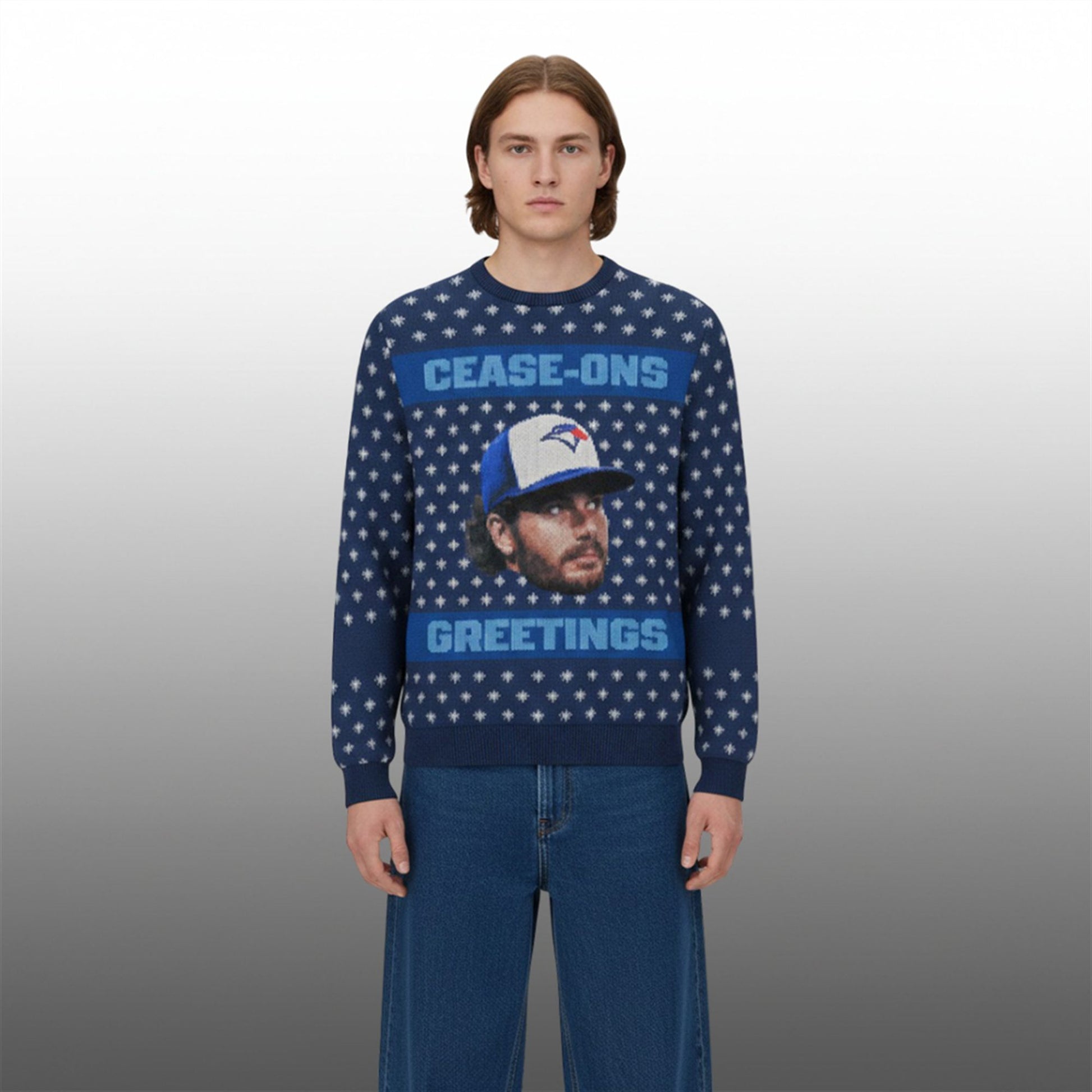 2026 Blue Jays Dylan Cease Gease Ones Greetings Ugly Sweater - Moonbestprint