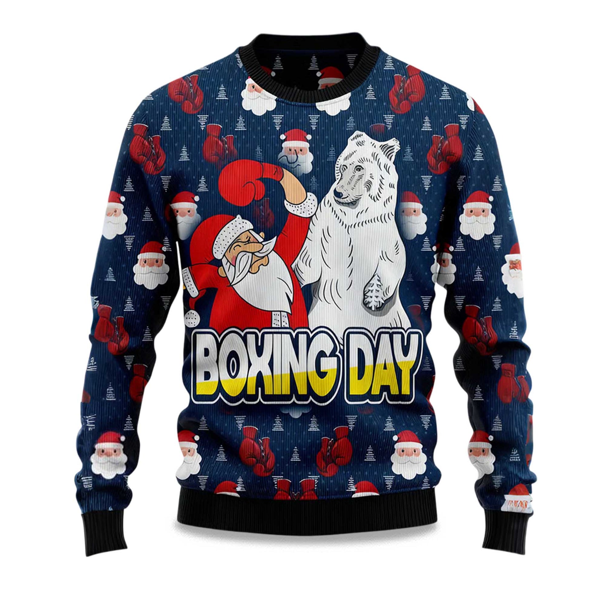 2026 Boxing Day Santa and Beer Ugly Christmas Sweater Moonbestprint