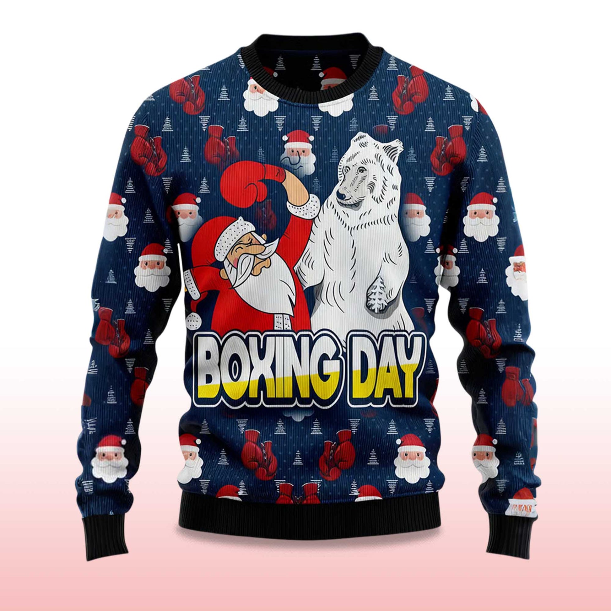 2026 Boxing Day Santa and Beer Ugly Christmas Sweater Moonbestprint