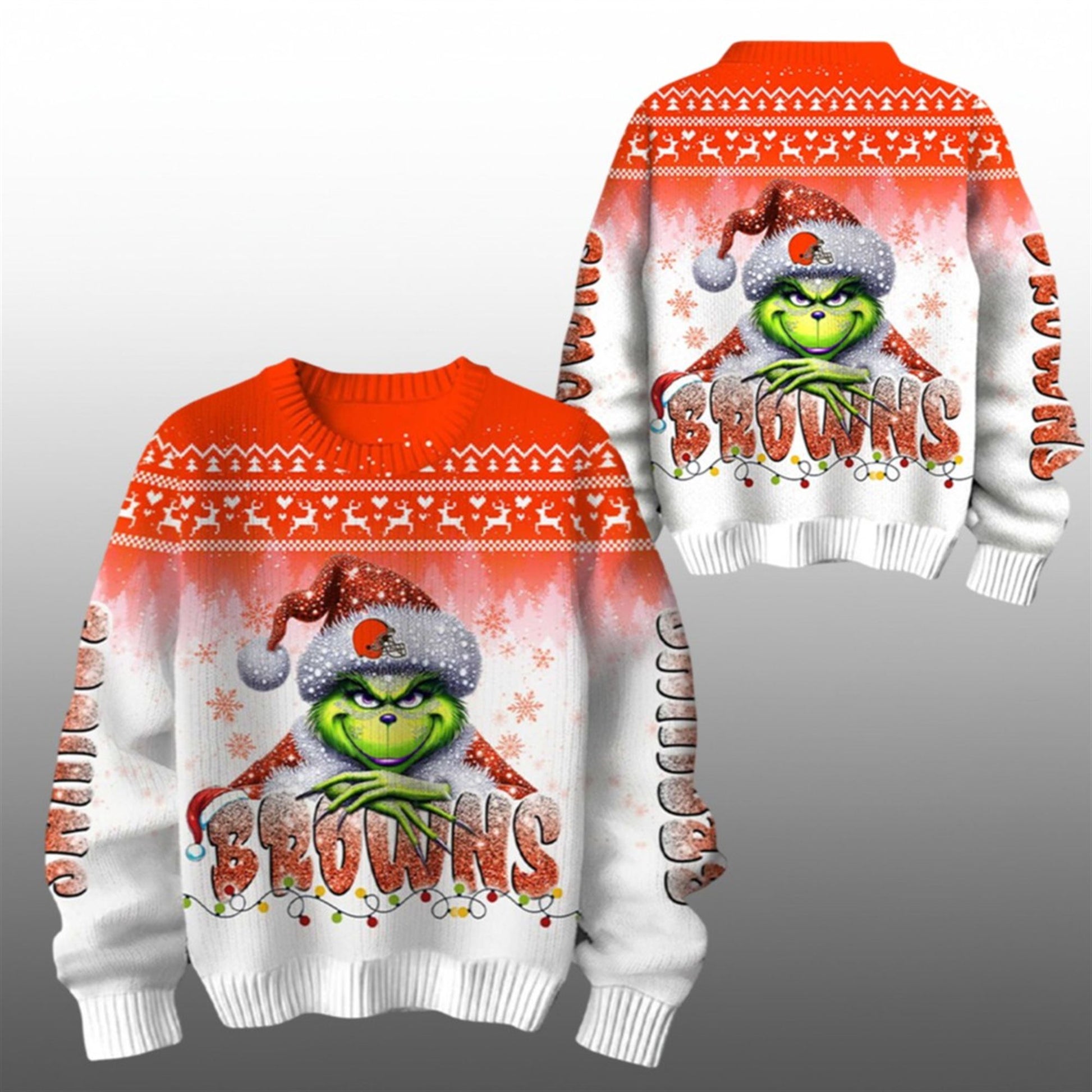 2026 Browns Grnch Season Christmas Ugly Sweater - Moonbestprint
