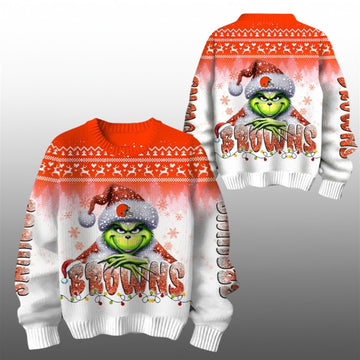 2026 Browns Grnch Season Christmas Ugly Sweater - Moonbestprint