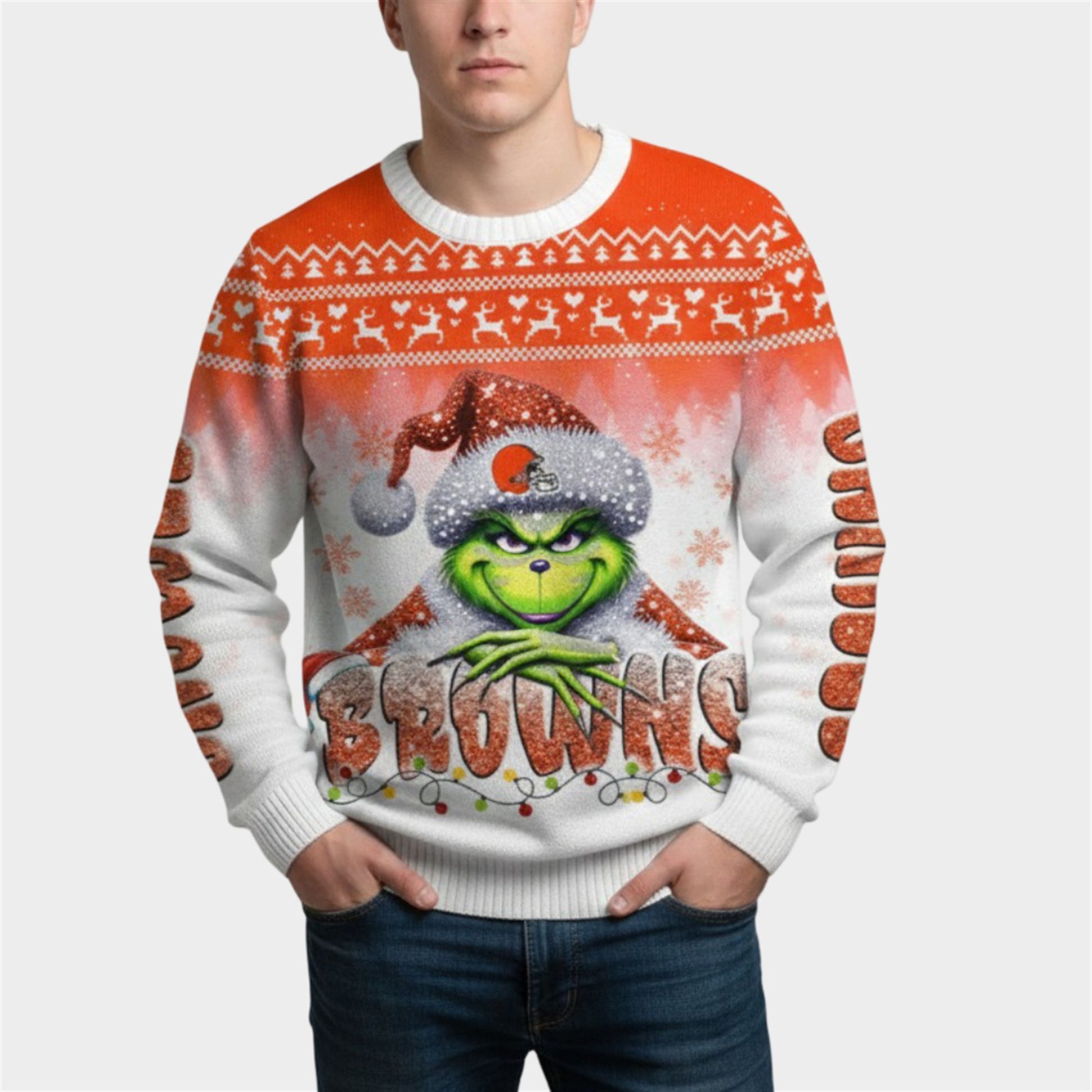 2026 Browns Grnch Season Christmas Ugly Sweater - Moonbestprint