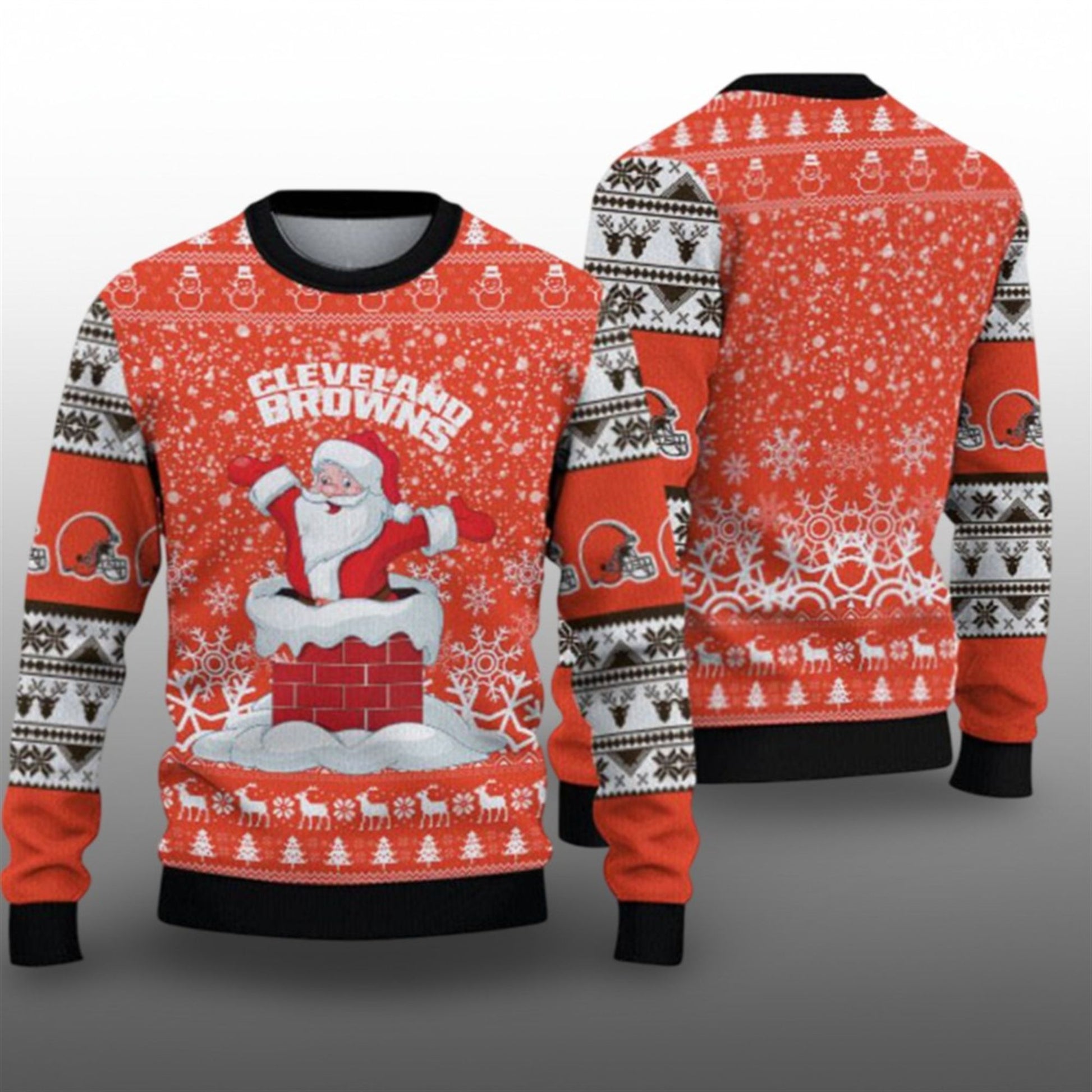 2026 Browns Santa Ugly Christmas Sweater - Moonbestprint