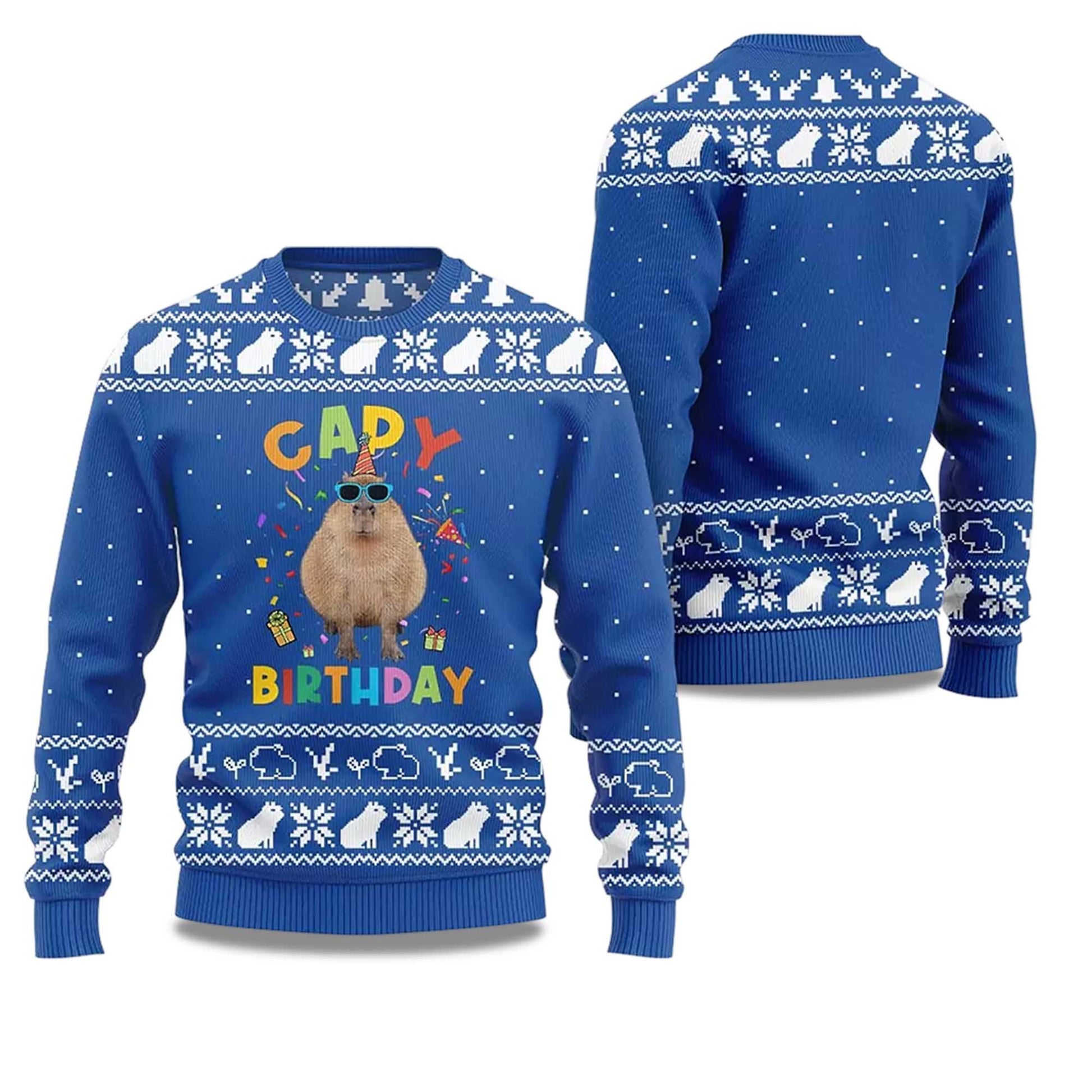 2026 Capy Birthday Ugly Christmas Sweater Moonbestprint