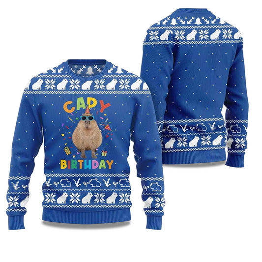 2026 Capy Birthday Ugly Christmas Sweater Moonbestprint