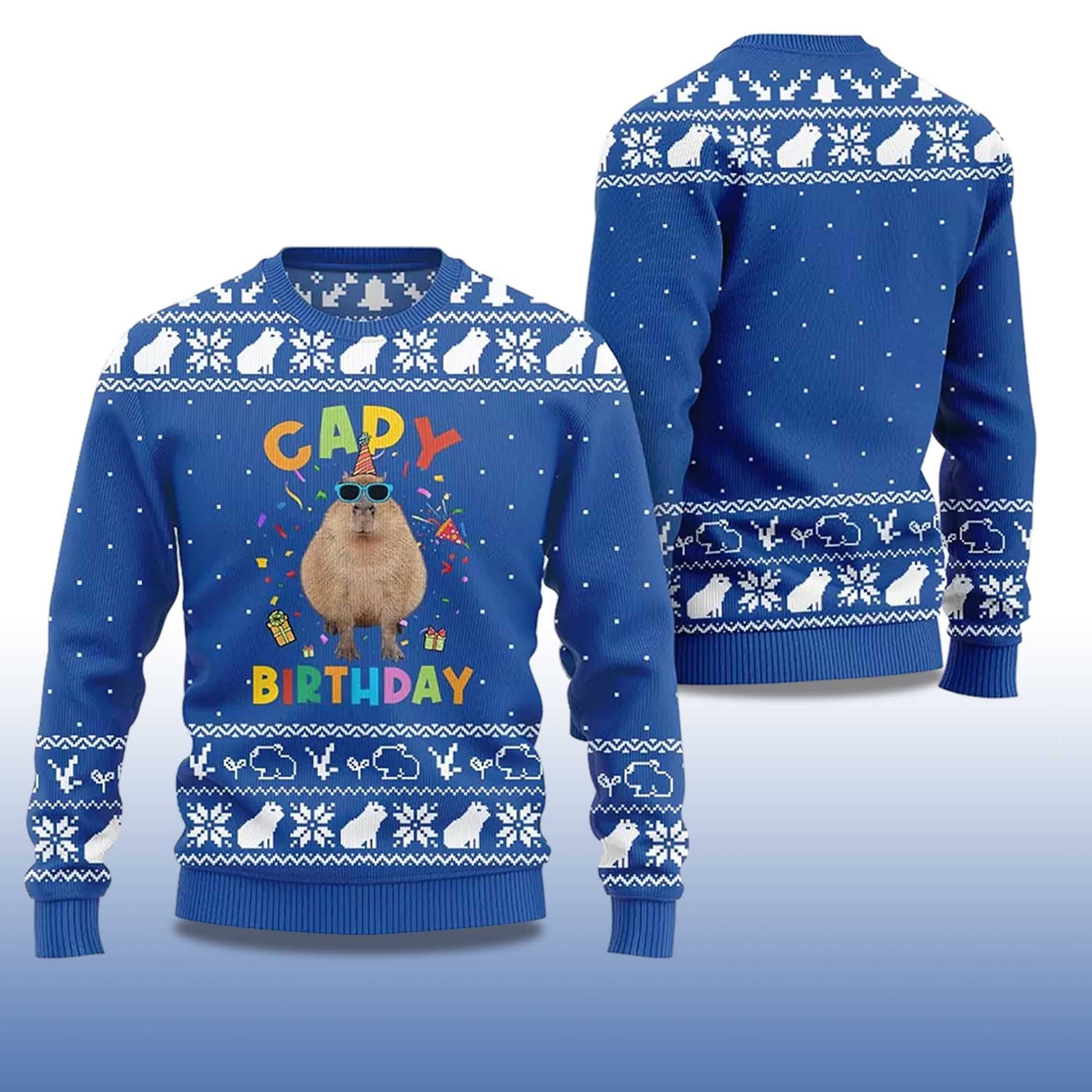 2026 Capy Birthday Ugly Christmas Sweater Moonbestprint