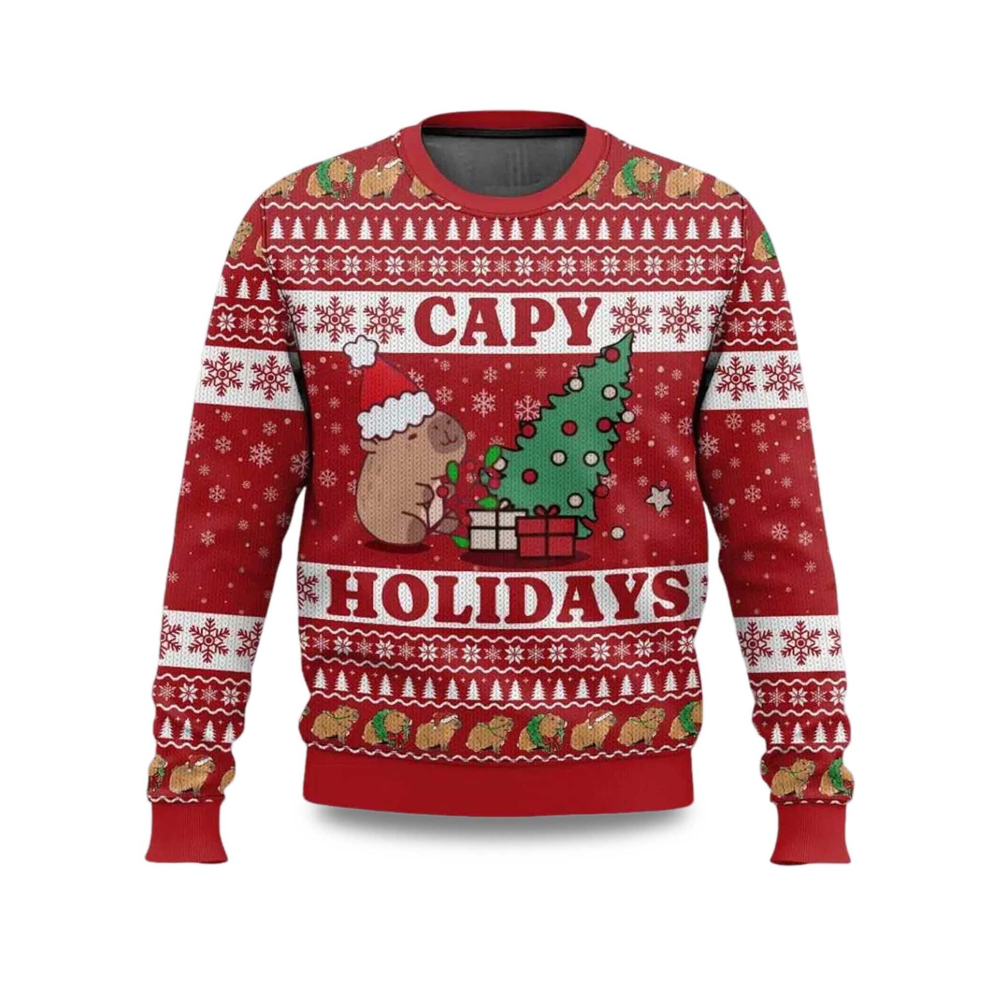 2026 Capy Holidays Ugly Christmas Sweater Moonbestprint