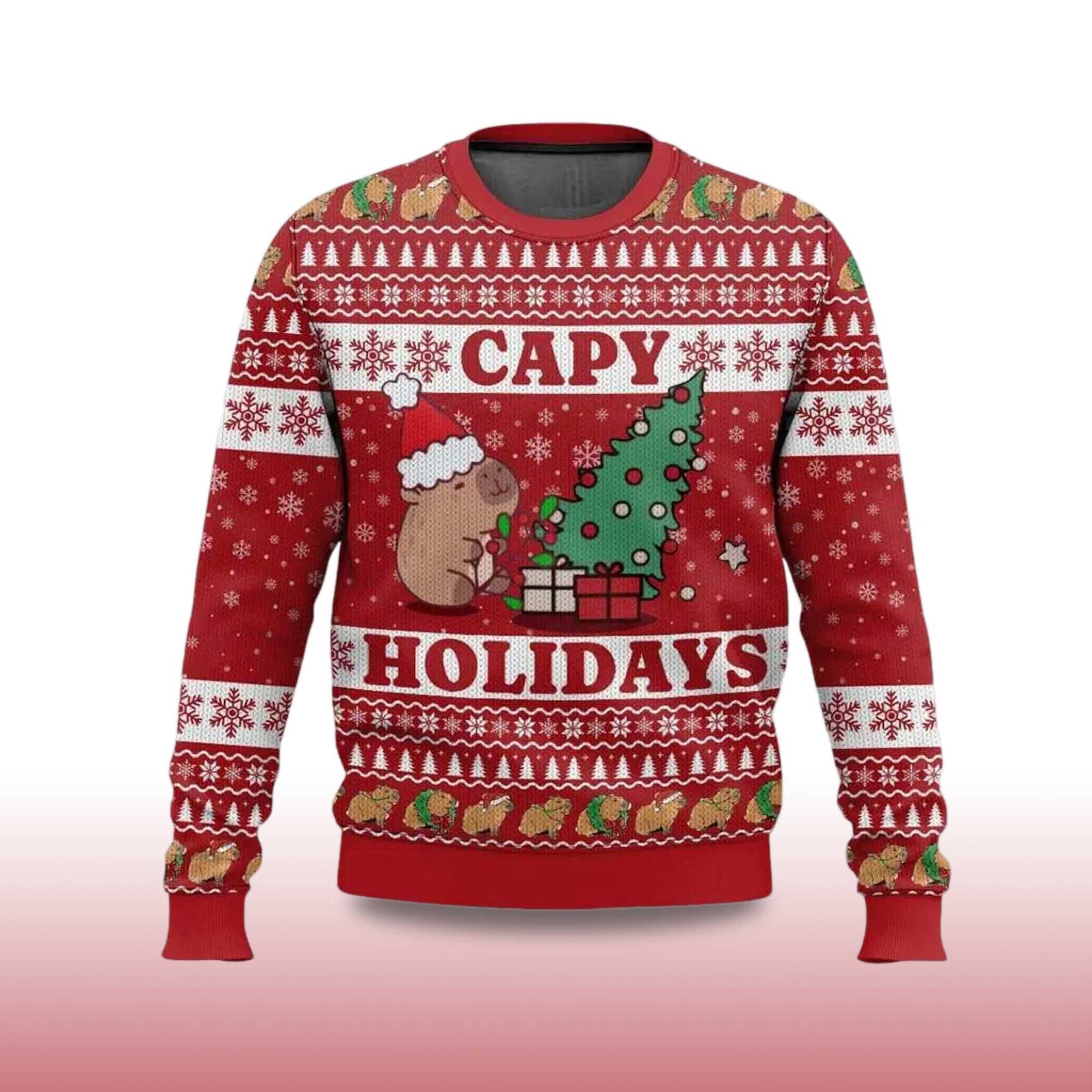 2026 Capy Holidays Ugly Christmas Sweater Moonbestprint