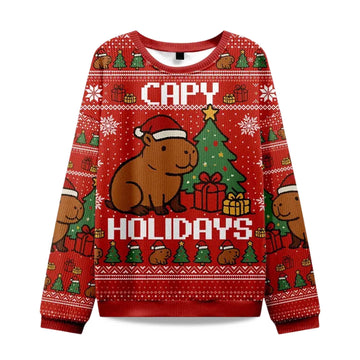 2026 Capybara Celebration Christmas Ugly Sweater Moonbestprint