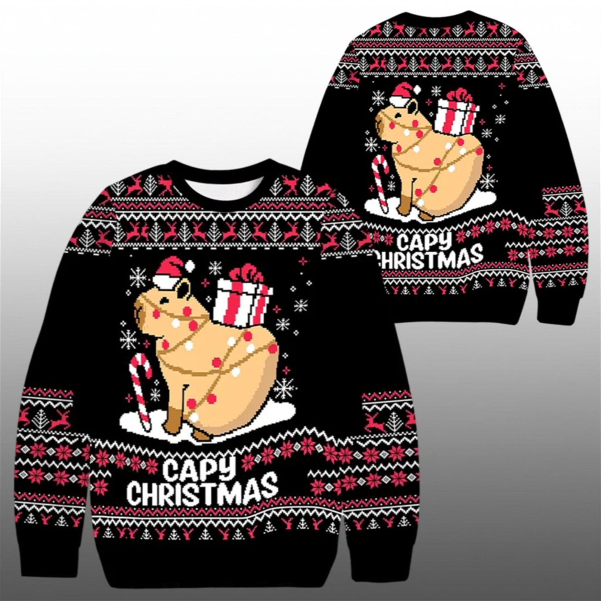 2026 Capybara Funny Animal Christmas Ugly Sweater - Moonbestprint